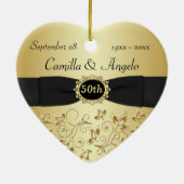 50. Hochzeitstag-Weihnachtsverzierung Keramik Ornament (Hinten)