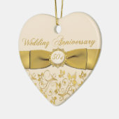 50. Hochzeitstag-Weihnachtsverzierung Keramikornament (Links)