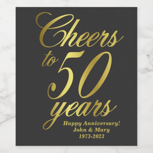 50. Hochzeitstag Weinetikett (Einzelnes Label)