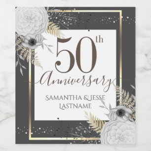 50. Hochzeitstag Weinetikett
