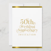 50. Hochzeitstag Weißgoldtypografie Einladung (Rückseite)