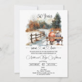 50. Hochzeitstag Winterlandschaft Romantik Einladung (Vorderseite)