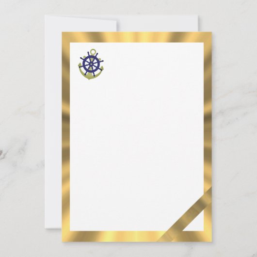 50. Hochzeitstag zum Thema Yachting Einladung (Rückseite)