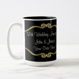 50. Hochzeitstag Zweifarbige Tasse