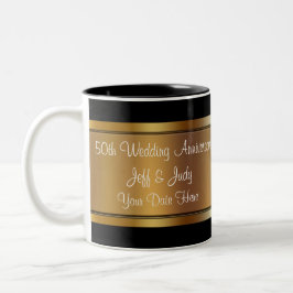 50. Hochzeitstag Zweifarbige Tasse