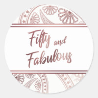 50 Imitate Rose Gold & White Paisley