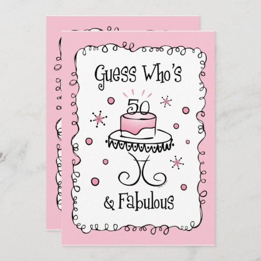 50 individuelle Einladungen zum Geburtstag (Vorne/Hinten)