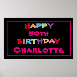 50. Individuelle Name Moderne Niedliche 50. Geburt Poster
