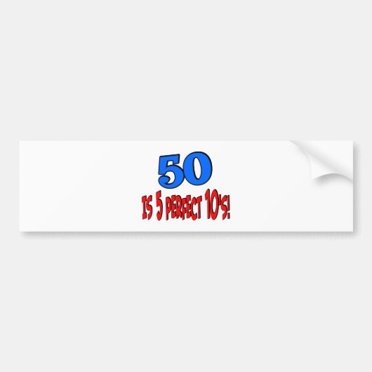 50 ist 5 perfektes 10s (BLAU) Autoaufkleber (Vorne)
