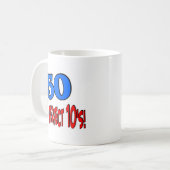 50 ist 5 perfektes 10s (BLAU) Kaffeetasse (Vorderseite Links)