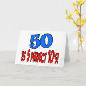 50 ist 5 perfektes 10s (BLAU) Karte (Gelbe Blume)