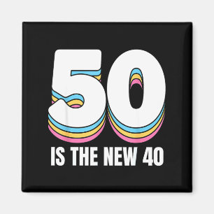 50 ist das neue 40 Lustige Frauen Retro Farbige 50 Magnet