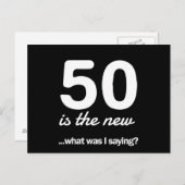 50 Ist das Neue...Was war ich Sprichwort? Postkarte (Vorne/Hinten)