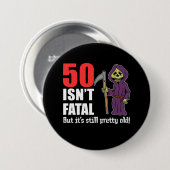 50 Ist der fatal grim Sensenmann nicht schwarz Button (Vorne & Hinten)