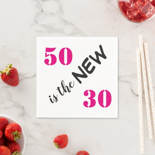 50 ist die neue 30 Pink Birthday Party Serviette (Beispiel)