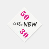 50 ist die neue 30 Pink Birthday Party Serviette (Ecke)