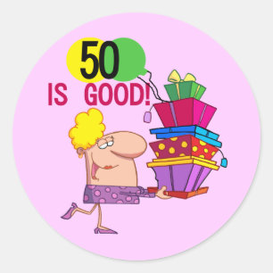 50 ist gute T - Shirt und Geschenke Runder Aufkleber