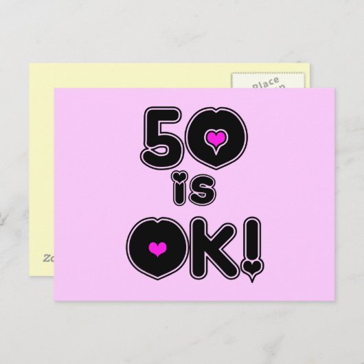 50 ist OK Geburtstag Postkarte (Vorne/Hinten)