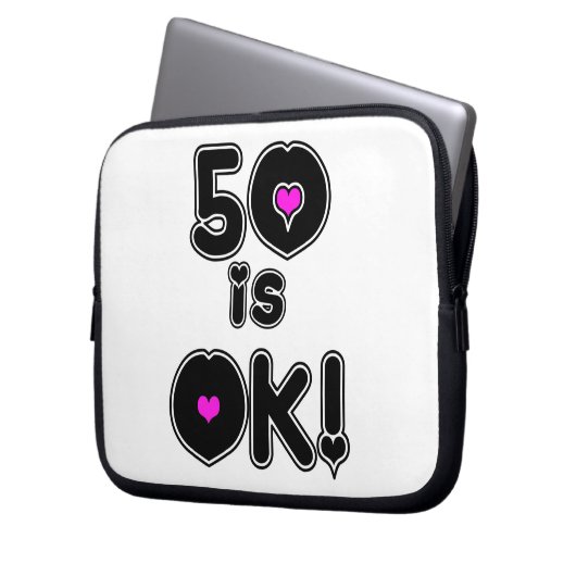50 ist OKAYgeburtstag Laptopschutzhülle (Vorderseite Links)