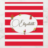 50. Italienischer Zitrone Botanischer Roter Streif Weinetikett (Einzelnes Label)