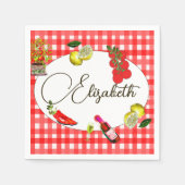 50. Italienisches Mittelmeer-Zitronenmuster Serviette (Vorderseite)