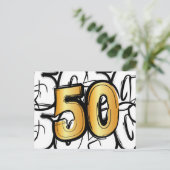 50 jaar jubileum, abraham, sarah of trouwdag. ankündigungspostkarte (Stehend Vorderseite)