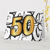 50 jaar jubileum, abraham, sarah of trouwdag. karte (Gelbe Blume)