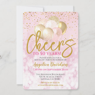 50 Jahre 50. Geburtstag glamourös Einladung
