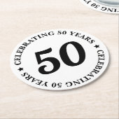 50 Jahre 50. Geburtstag Runder Pappuntersetzer (Angewinkelt)
