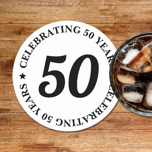 50 Jahre 50. Geburtstag Runder Pappuntersetzer