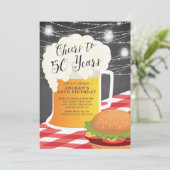 50 Jahre 50. Geburtstagsfeier Einladung (Stehend Vorderseite)