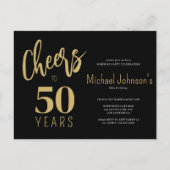 50 Jahre 50. Geburtstagsfeier Einladungspostkarte (Vorderseite)