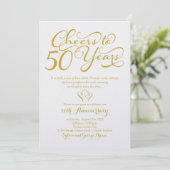 50 Jahre 50. Hochzeitstag Einladung (Stehend Vorderseite)