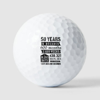 50 Jahre 5 Jahrzehnte 600 Monate Geburtstagsparty Golfball
