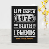 50 Jahre alt 1975 Geburt der Legende 50. Geburtsta Karte (Gelbe Blume)
