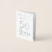 50 Jahre alt. 50. Geburtstag Folienkarte (Vorderseite)