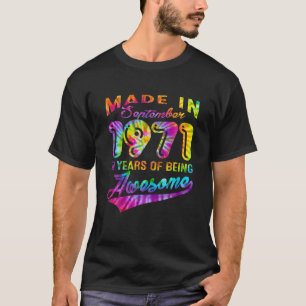 50 Jahre alt 50. Geburtstag September 1971 Gefärbt T-Shirt