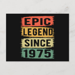 50 Jahre alt Geburtstag 1975 Epische Legende 50. G Postkarte