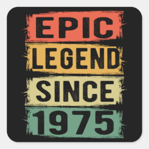 50 Jahre alt Geburtstag 1975 Epische Legende 50. G Quadratischer Aufkleber