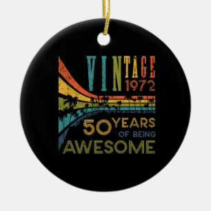 50 Jahre alt Geburtstag Vintag 1972 50. Geburtstag Keramik Ornament