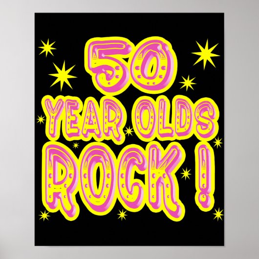 50 Jahre alt Rock! (Rosa) Plakatdruck Poster (Vorne)
