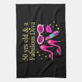 50 JAHRE ALT UND EIN SCHÖNES DIVA-DESIGN GESCHIRRTUCH (Vertikal)