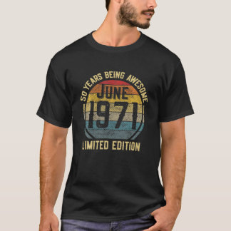 50 Jahre alt Vintag Juni 1971 Limited Edition 50. T-Shirt