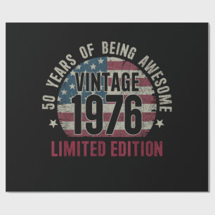50 Jahre alt Vintage 1976 50. Geburtstag Limitiert Geschenkpapier