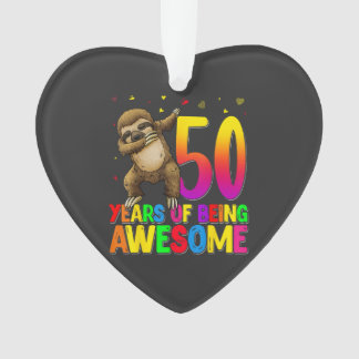 50 Jahre alte Geburtstagsfaultier Dabbing 50. Gebu Ornament