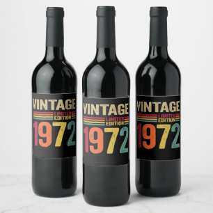 50 Jahre Alte Geschenke Vintag 1972 70. Geburtstag Weinetikett
