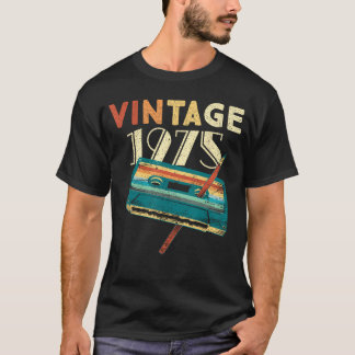 50 Jahre alte Geschenke Vintage 1975 Musik Kassett T-Shirt