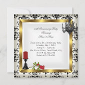 50 Jahre alte Kerzenleuchter-Rote Rose Einladung (Rückseite)