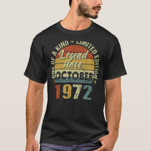 50 Jahre alte Legende seit Oktober 1972 50. Geburt T-Shirt