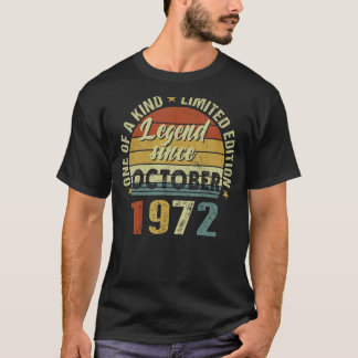 50 Jahre alte Legende seit Oktober 1972 50. Geburt T-Shirt